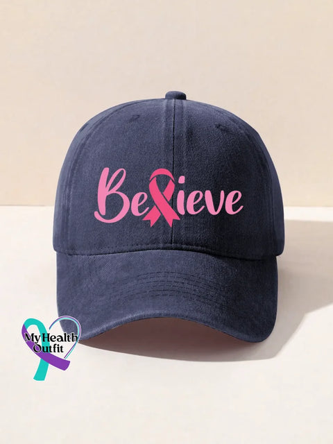 Breast Cancer Awareness Art Baseball Cap Blue / Onesize