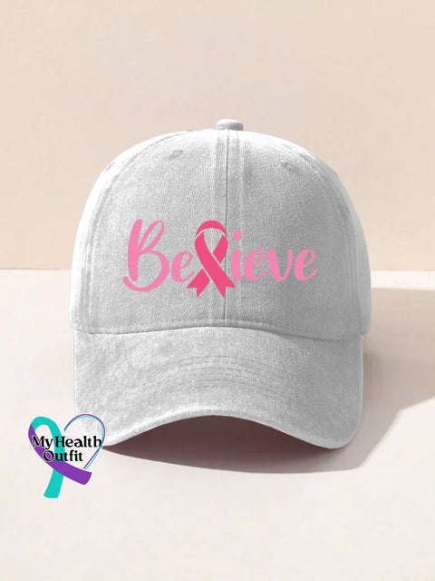 Breast Cancer Awareness Art Baseball Cap White / Onesize