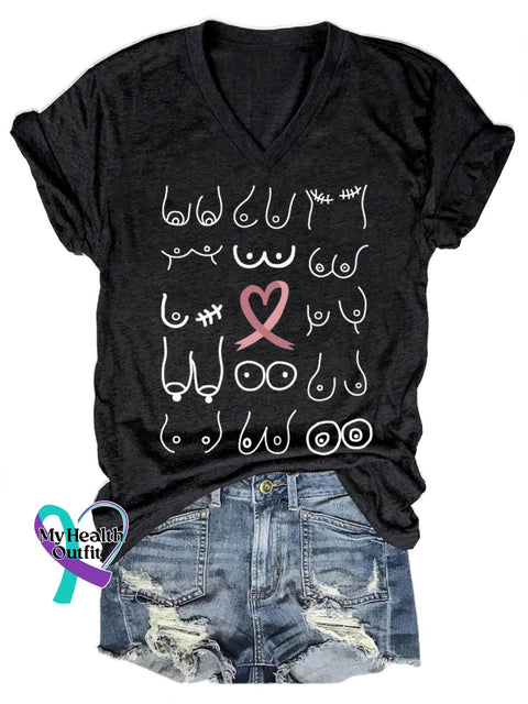 Breast Cancer Awareness Art Casual T-Shirt Black / S