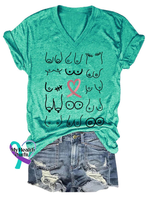 Breast Cancer Awareness Art Casual T-Shirt Green / S