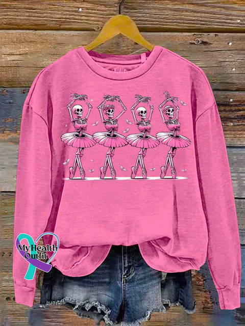 Breast Cancer Awareness Art Print Casual Sweatshirt Pink / S