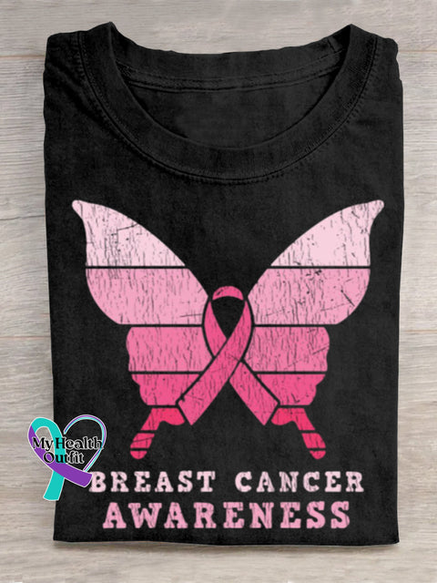 Breast Cancer Awareness Art Print T-shirt Black / S