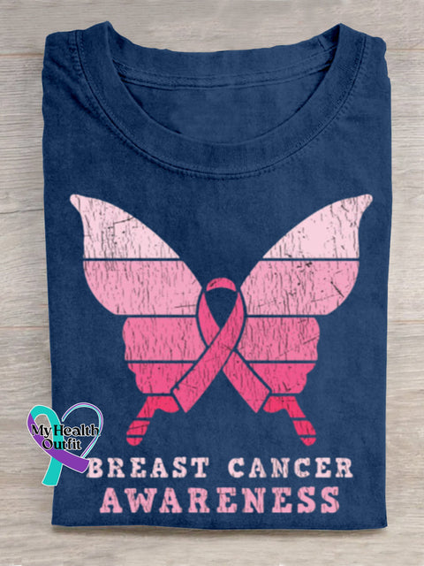 Breast Cancer Awareness Art Print T-shirt Blue / S