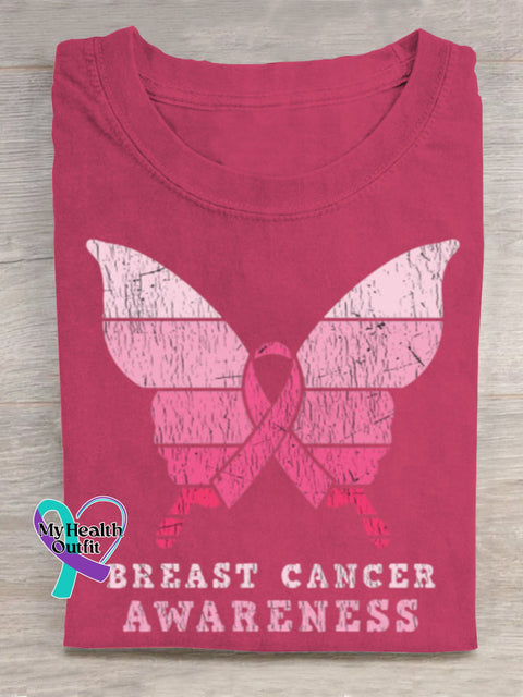 Breast Cancer Awareness Art Print T-shirt Pink / S