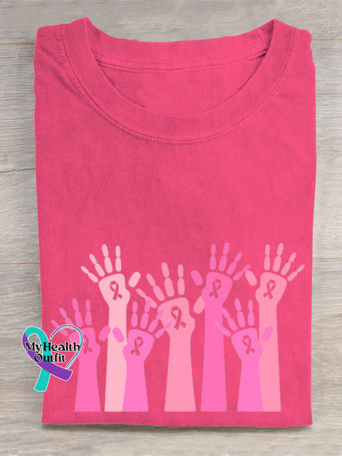 Breast Cancer Awareness Art Print T shirt Pink / S
