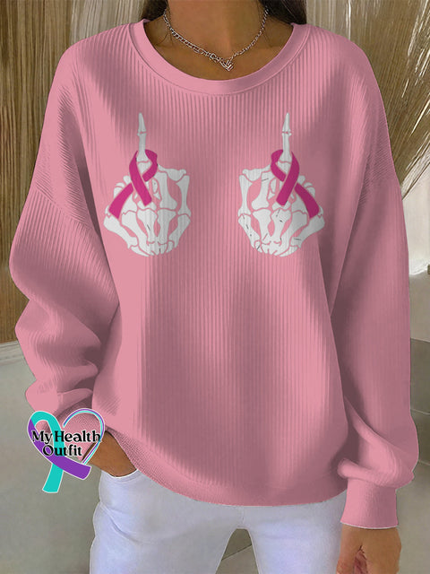 Breast Cancer Awareness Art Retired Art Print Casual Sweatshirt LightPink / S