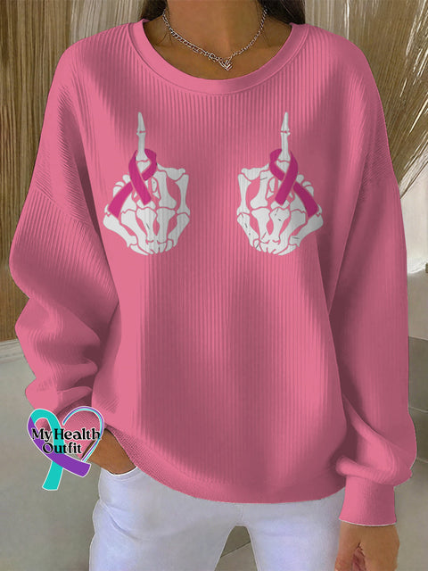 Breast Cancer Awareness Art Retired Art Print Casual Sweatshirt Pink / S