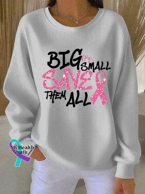 Breast Cancer Awareness Art Retired Art Print Casual Sweatshirt White / S