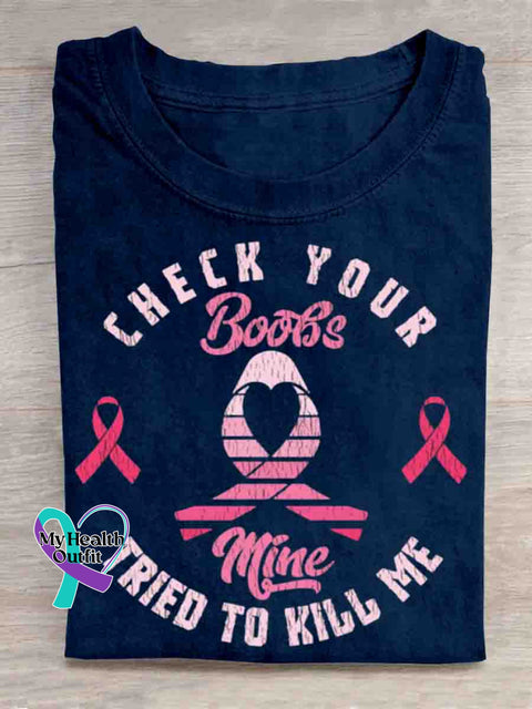 Breast Cancer Awareness Art T-shirt Blue / S