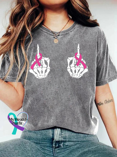 Breast Cancer Awareness Art T-shirt Gray / S