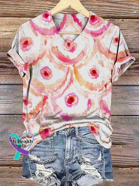 Breast Cancer Awareness Art T-Shirt Multicolor / S