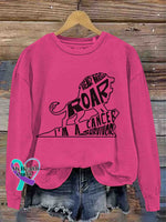 Breast Cancer Awareness Art Vintage Print Casual Sweatshirt Pink / S