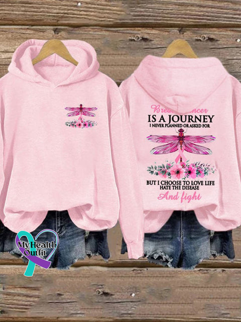 Breast Cancer Awareness Hooded Long Sleeve Sweatshirt Pink / S