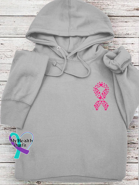 Breast Cancer Awareness Hoodie Grey / S