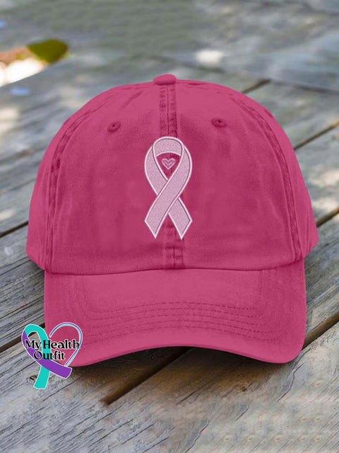Breast Cancer Awareness Pattern Art Print Hats DarkPink / Onesize