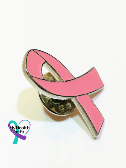 Breast Cancer Awareness Pin Pink Ribbon Circle