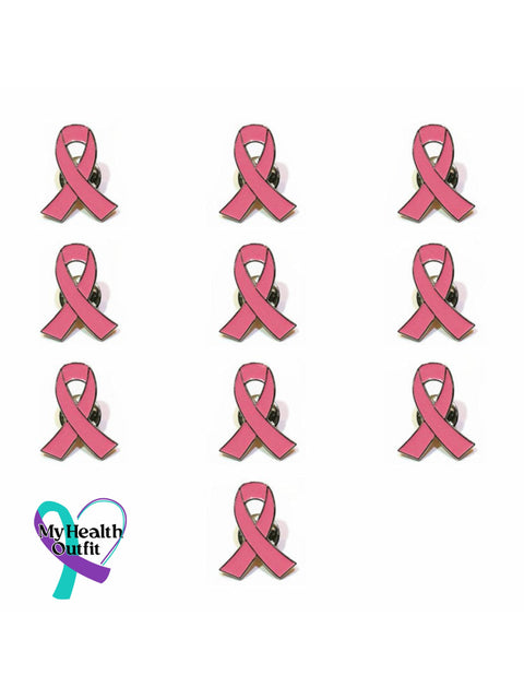 Breast Cancer Awareness Pin Pink Ribbon Circle