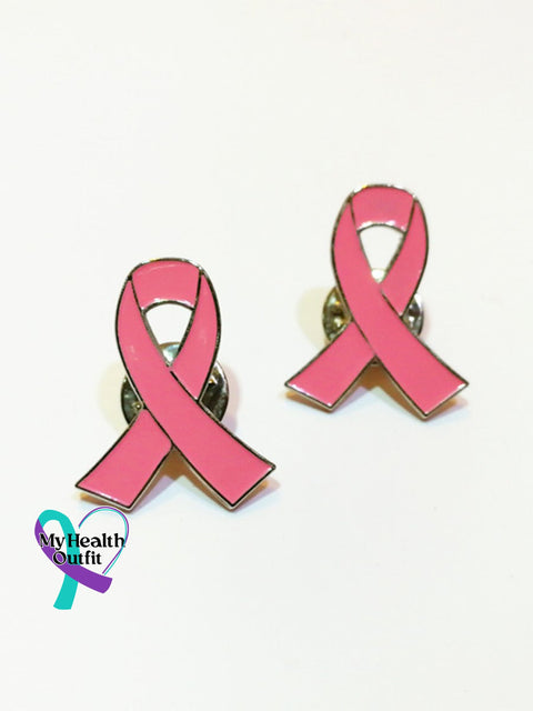 Breast Cancer Awareness Pin Pink Ribbon Circle