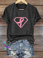 Breast Cancer Awareness Pink Ribbon T-shirt Black / S