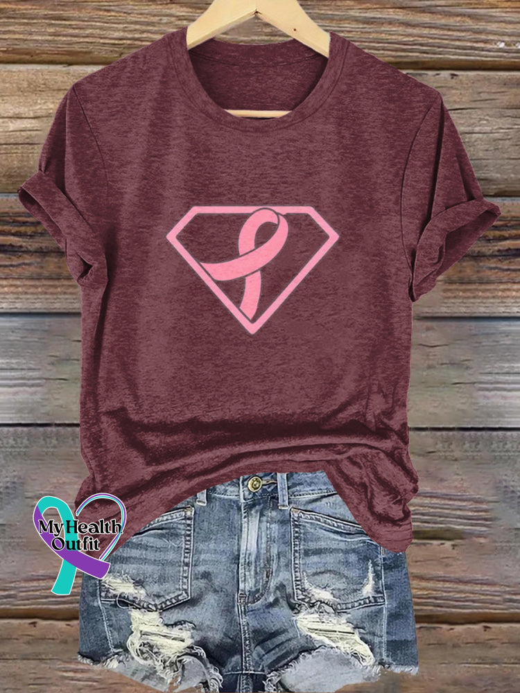 Breast Cancer Awareness Pink Ribbon T-shirt Red / S