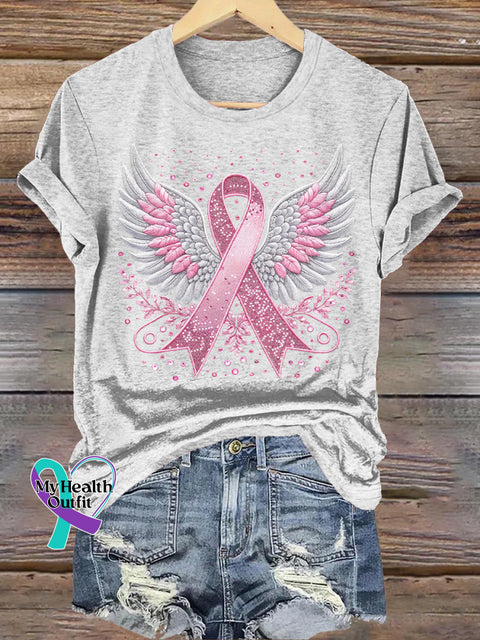 Breast Cancer Awareness Pink Ribbon T-shirt White / S