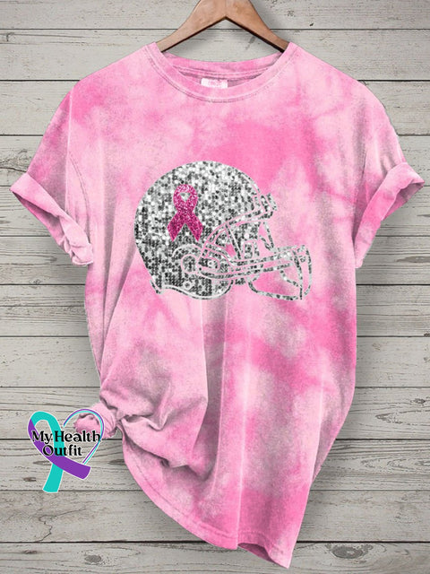 Breast Cancer Awareness Print T-Shirt Multicolor / S