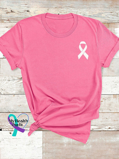 Breast Cancer Awareness Print T-Shirt Pink / S