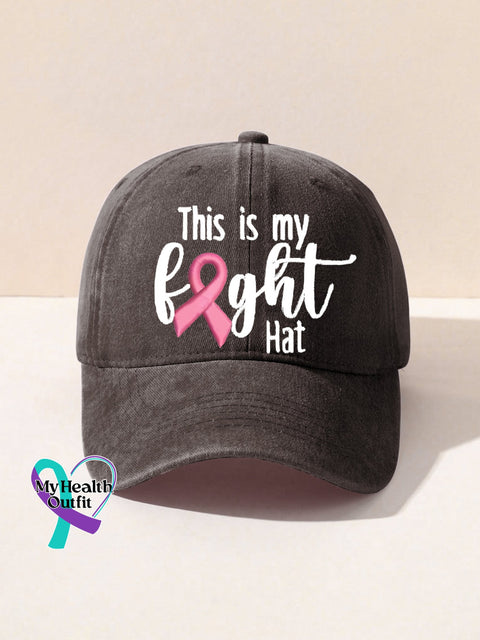 Breast Cancer Awareness Ribbonthis Is My Fight Hat Print Casual Hats Brown / Onesize