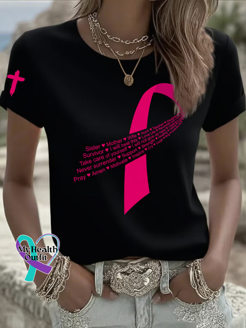 Breast Cancer Awareness T shirt Black / S