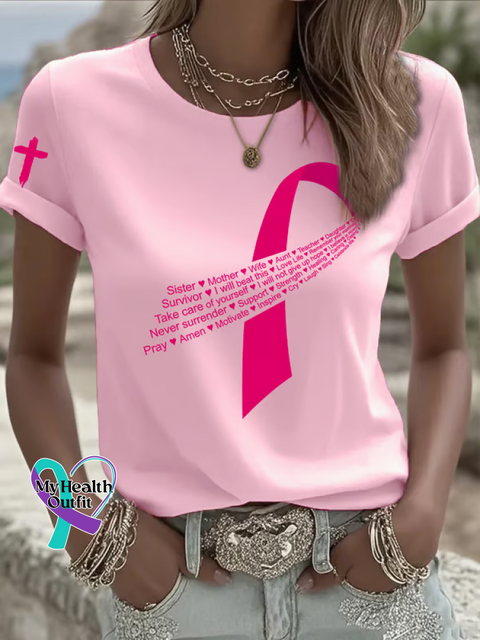 Breast Cancer Awareness T shirt LightPink / S