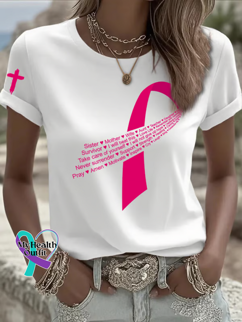 Breast Cancer Awareness T shirt White / S