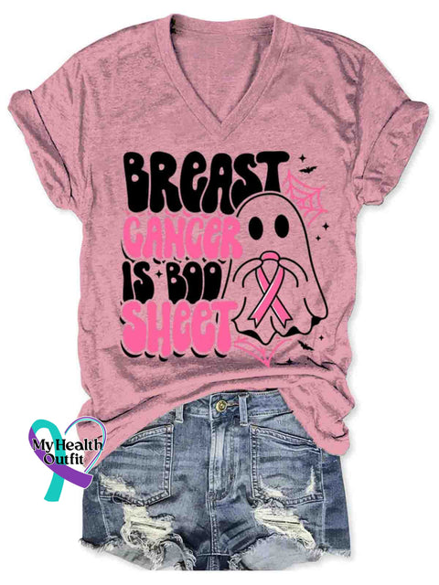 Breast Cancer Awareness V-neck Casual T-Shirt Pink / S