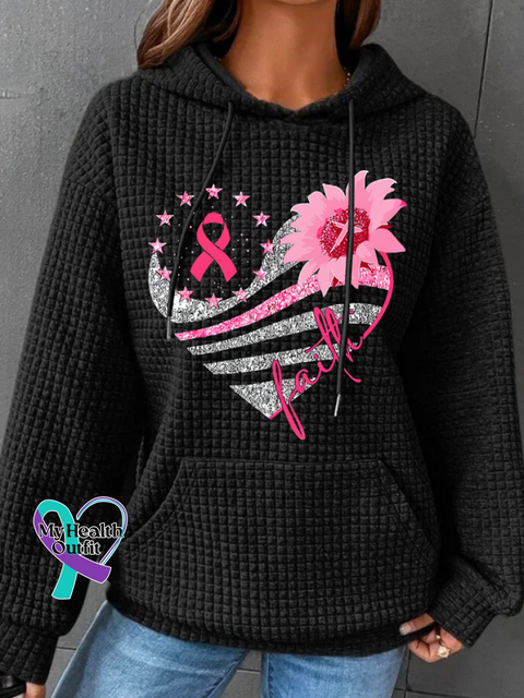 Breast Cancer Bundle In October We Wear Pink Simple Loose Hoodie Black / S(6-8)