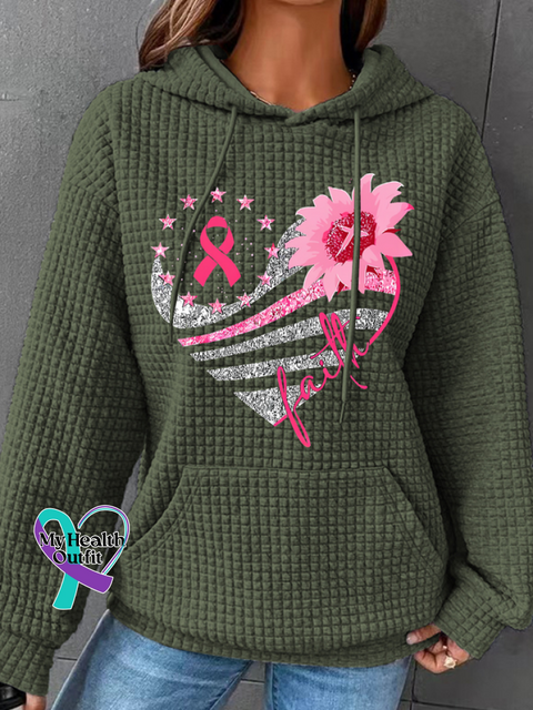 Breast Cancer Bundle In October We Wear Pink Simple Loose Hoodie Green / S(6-8)