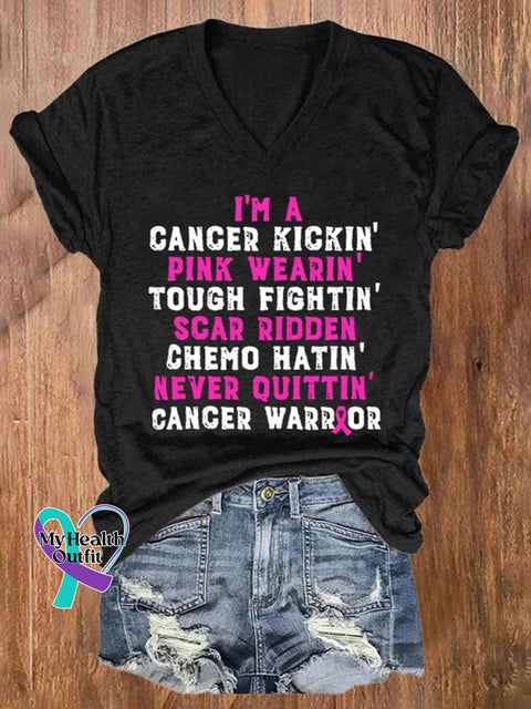 Breast Cancer I’m A Kickin’ Pink Wearin’ Tough Fightin’ Scar Ridden Chemo Hatin’ Never