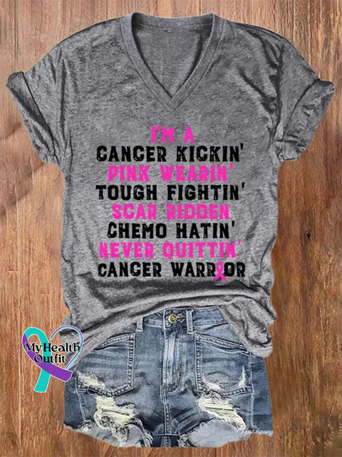 Breast Cancer I’m A Kickin’ Pink Wearin’ Tough Fightin’ Scar Ridden Chemo Hatin’ Never