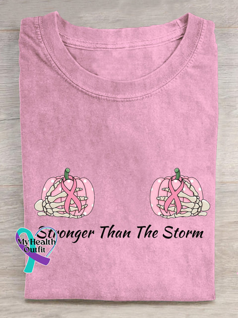 Breast Cancer Pink Ribbon Pumpkin T-Shirt Pink / S