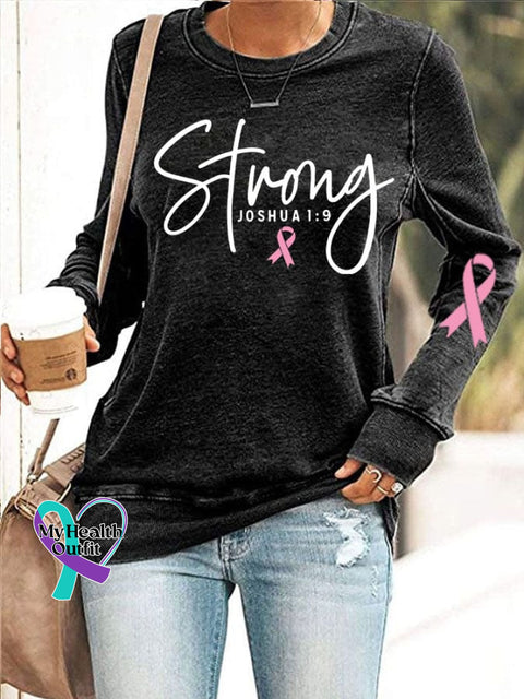 Breast Cancer Women’s Casual Printed Hoodie Black / S
