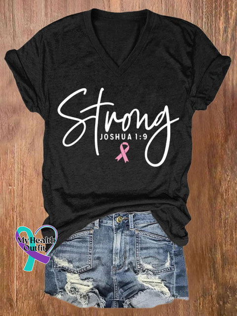Breast Cancer Women’s Casual Printed T-Shirt Black / S