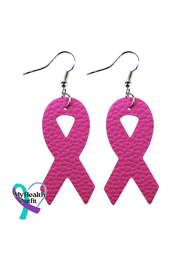 Breast Women’s Health Awareness Pink Ribbon Earrings 2