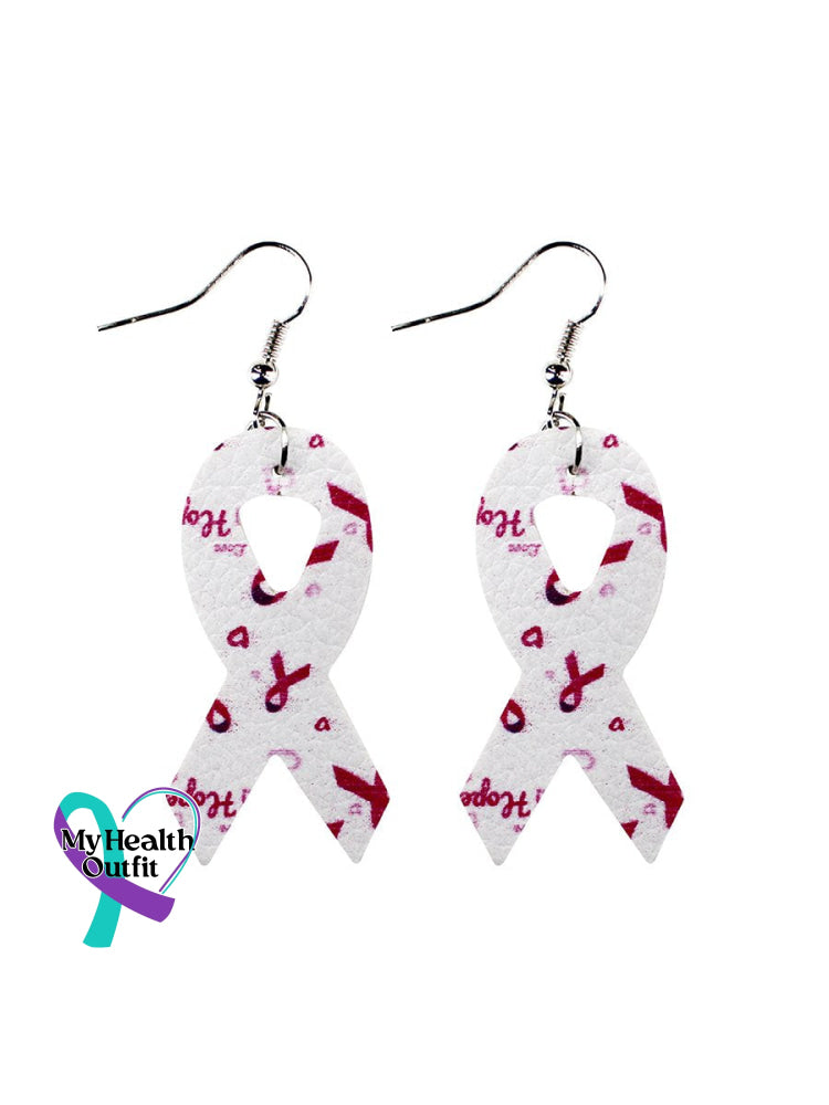 Breast Women’s Health Awareness Pink Ribbon Earrings 3