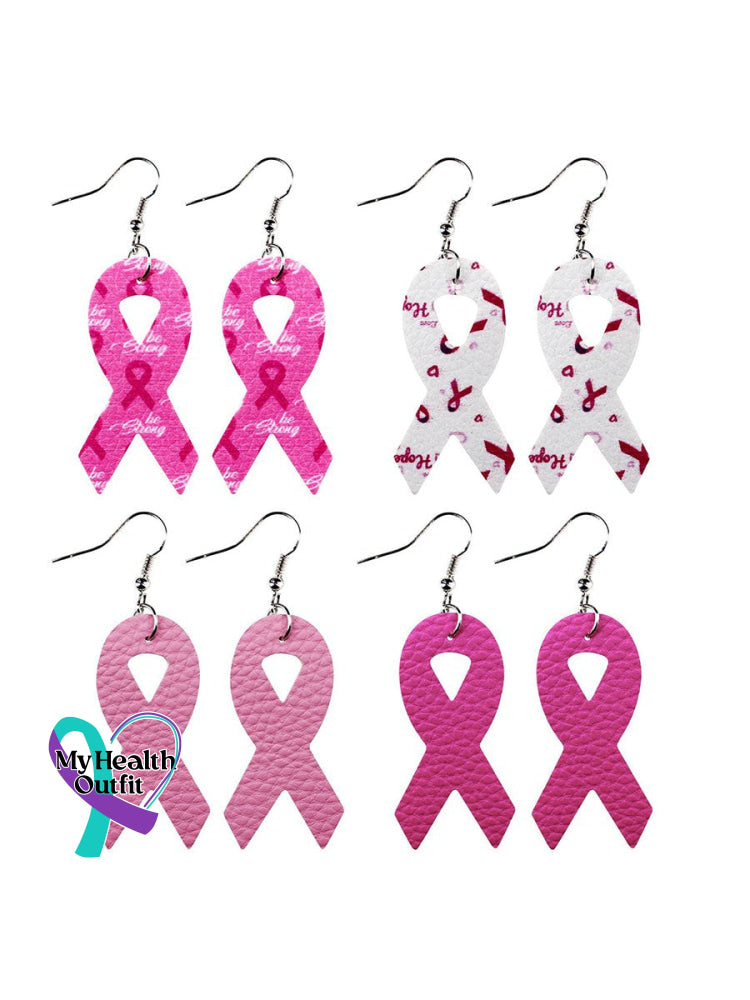 Breast Women’s Health Awareness Pink Ribbon Earrings