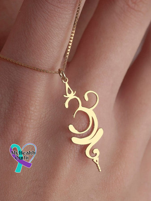 Breathe Necklace Spiritual Yoga Symbol Gold / One-Size