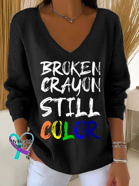 Broken Crayon Still Color Art Print Casual Hoodie Sweatshirt Black / S