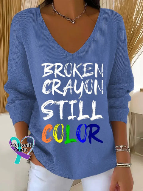 Broken Crayon Still Color Art Print Casual Hoodie Sweatshirt Blue / S