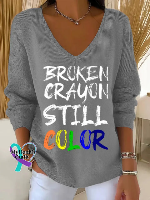 Broken Crayon Still Color Art Print Casual Hoodie Sweatshirt Grey / S