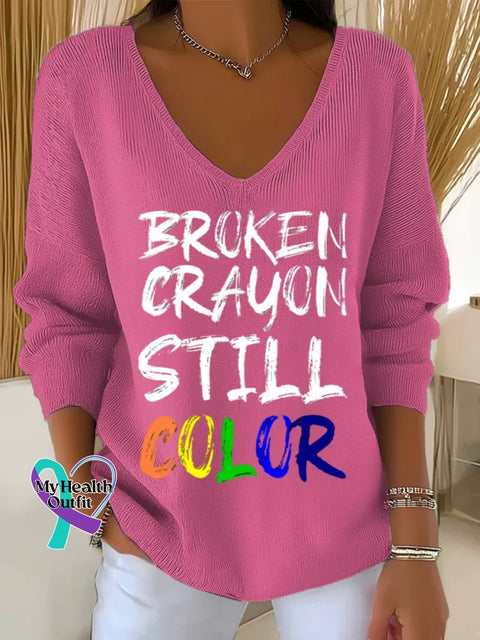Broken Crayon Still Color Art Print Casual Hoodie Sweatshirt Pink / S