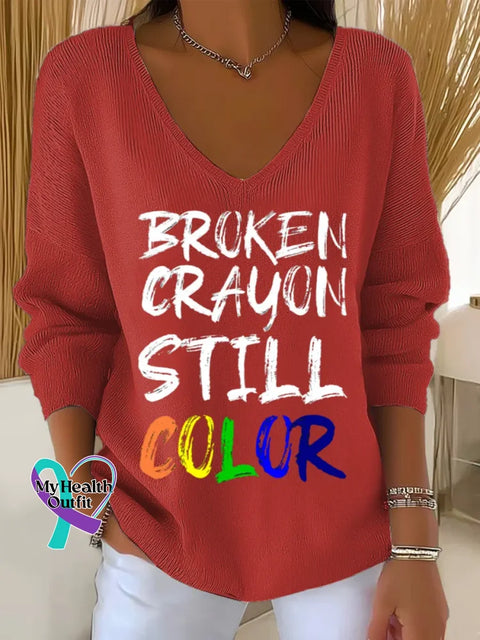 Broken Crayon Still Color Art Print Casual Hoodie Sweatshirt Red / S
