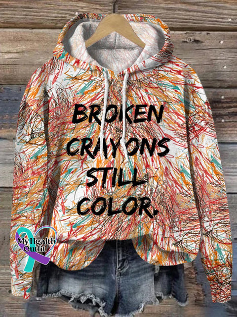 Broken Crayons Still Color Casual Hooded Sweatshirt Multicolor / S