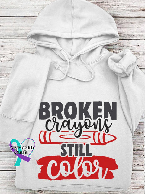 Broken Crayons Still Color Casual Hoodie White / S